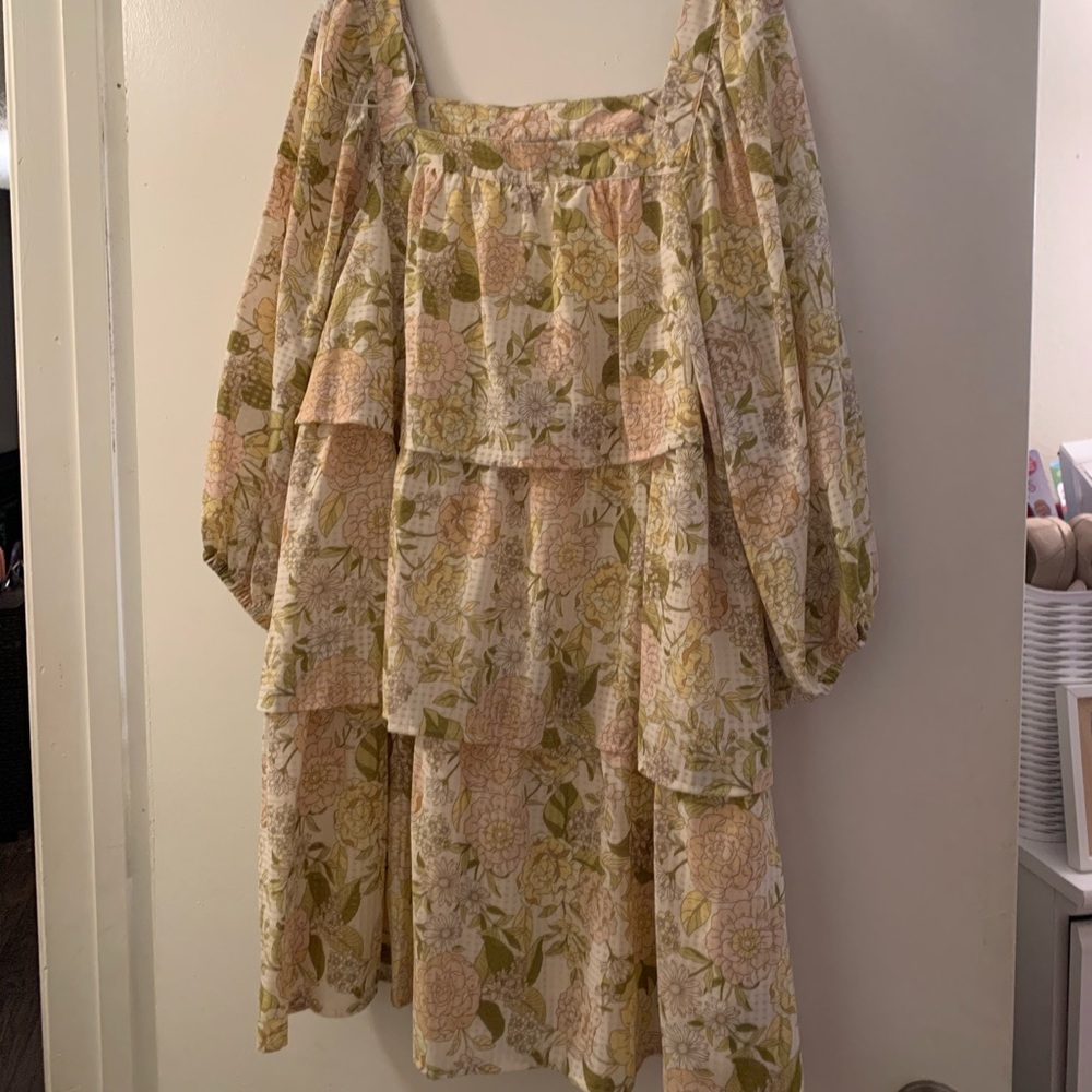 Who What Wear Floral 3/4 Sleeve Dress